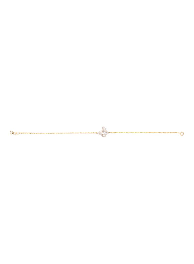 Yellow Gold 0.14 Carat Diamond Generic Chain Bracelet