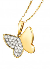 Yellow Gold 0.163 Carat Diamond PS Pendant