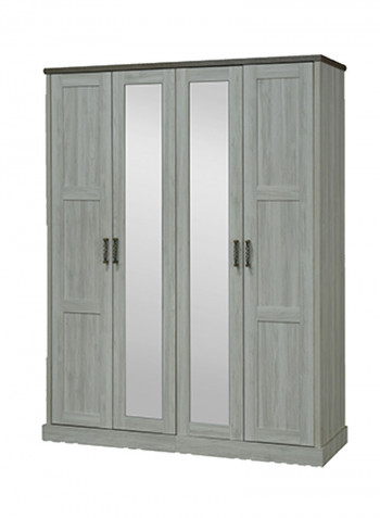 4-Door Wardrobe With 2-Mirrors Multicolour 160 x 213 x 56centimeter