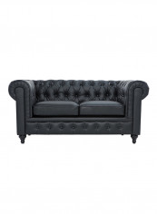 2-Seater Ingles Sofa Set Black 94x150x83centimeter