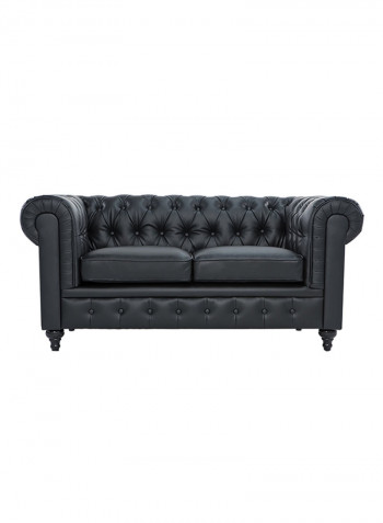 2-Seater Ingles Sofa Set Black 94x150x83centimeter