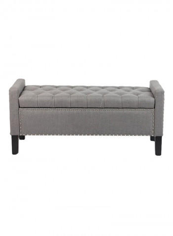 Marcus Tufted Storage Bench Ottoman Grey 60x120x50centimeter