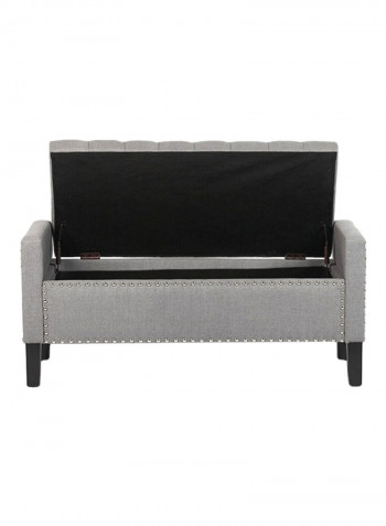 Marcus Tufted Storage Bench Ottoman Grey 60x120x50centimeter
