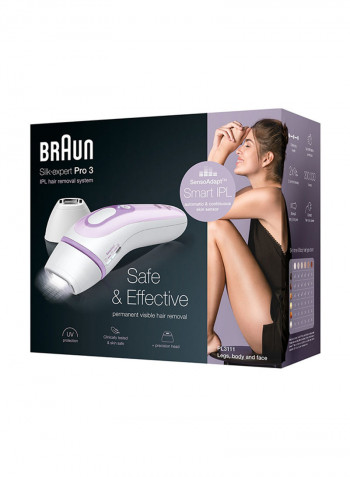 Silk expert Pro 3 PL3111 Latest Generation IPL, Permanent Hair Removal, White&Lilac أبيض/ أرجواني فاتح