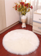 Round Floor Mat White 120cm