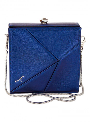 Cosset Leather Crossbody Bag Blue