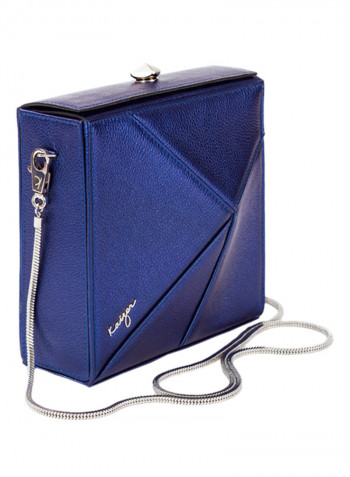 Cosset Leather Crossbody Bag Blue
