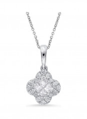 18 Karat White Gold 0.35 Carat Diamond Pendant