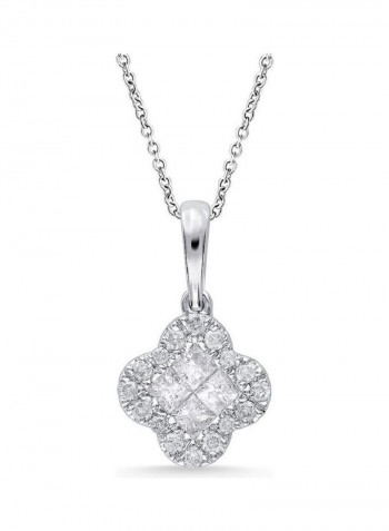 18 Karat White Gold 0.35 Carat Diamond Pendant