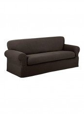 2-Piece Reeves Sofa Slipcovers Chocolate Brown 74x96inch