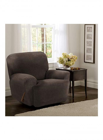 4-Piece Recliner Slipcover Brown 42x36x26inch