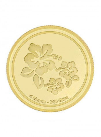 22 Karat Flower Gold Coin