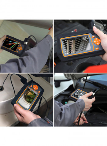 5.5mm Dual-lens Industrial Endoscopes with 4.3 Inch IPS Screen 1080P High Definition Borescope Inspection Camera with 6 Adjustable LEDs Lights IP67 Waterproof Lens For Pipe Drain Sewer Plumbing Vent Sewer Inspections 21.0x13.0x7.0cm black