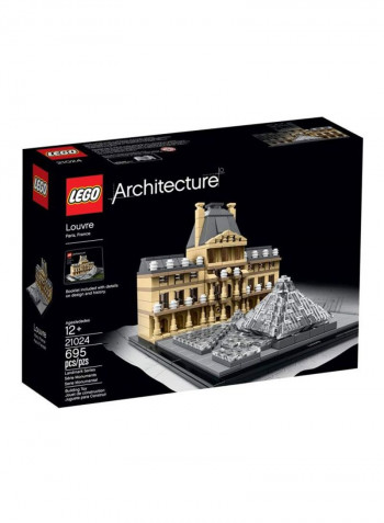 695-Piece Architecture Louvre Landmark Series Monument Building Set 21024