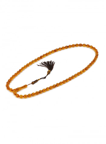 Light Brown Natural Amber Worry Beads Misbaha