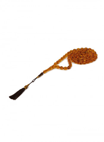 Light Brown Natural Amber Worry Beads Misbaha