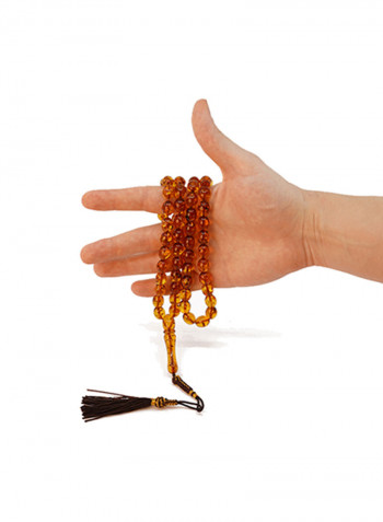 Light Brown Natural Amber Worry Beads Misbaha
