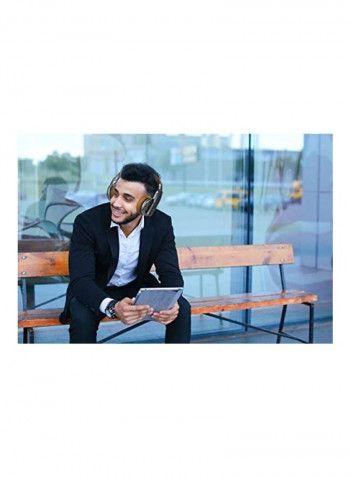 Wireless Bluetooth Over-Ear Headphones With Mic Brown/Grey