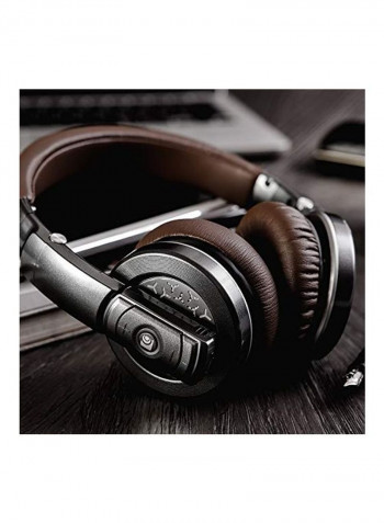 Wireless Bluetooth Over-Ear Headphones With Mic Brown/Grey