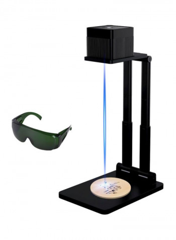 Mini Laser Engraver With Goggles And Adjustable Stand 6x6x5.6cm Black/Green