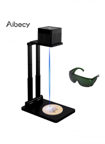 Mini Laser Engraver With Goggles And Adjustable Stand 6x6x5.6cm Black/Green