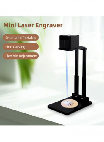 Mini Laser Engraver With Goggles And Adjustable Stand 6x6x5.6cm Black/Green