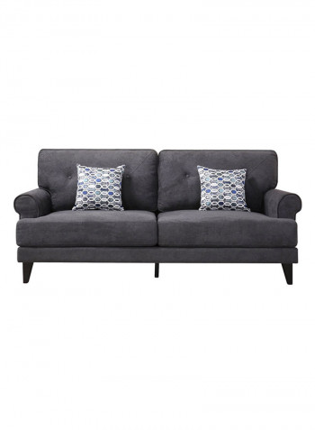 Ibiza 3-Seater Sofa With 2 Cushions Grey 86x193cm