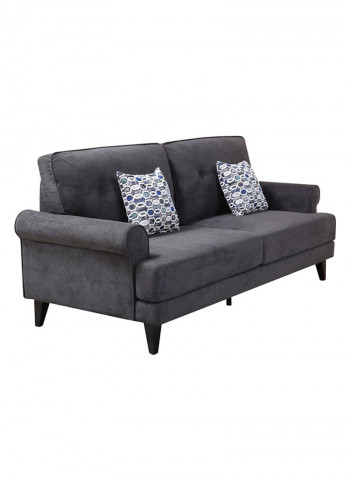 Ibiza 3-Seater Sofa With 2 Cushions Grey 86x193cm