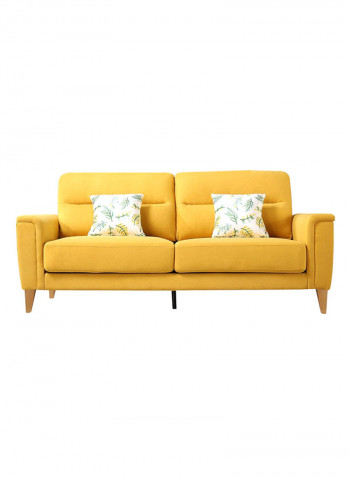 Lima 3-Seater Sofa With 2-Cushions Yellow 86x193cm