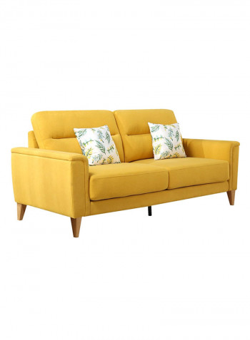 Lima 3-Seater Sofa With 2-Cushions Yellow 86x193cm