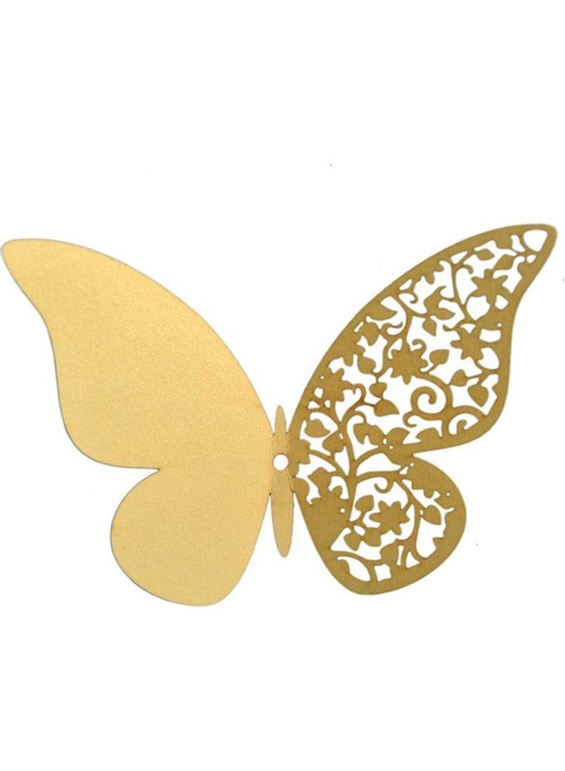 12-Piece Half Hollow 3D Butterfly Wall Sticker Gold