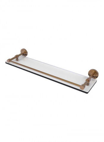 Dottingham Gallery Rail Glass Shelf Clear/Gold 22inch