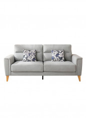 Lima 3-Seater Sofa With 2 Cushions Grey 86x193cm