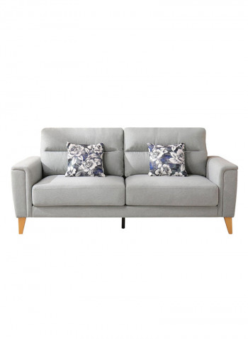 Lima 3-Seater Sofa With 2 Cushions Grey 86x193cm