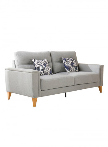 Lima 3-Seater Sofa With 2 Cushions Grey 86x193cm