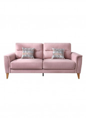 Lima 3-Seater Sofa With 2 Cushions Pink 86x193cm