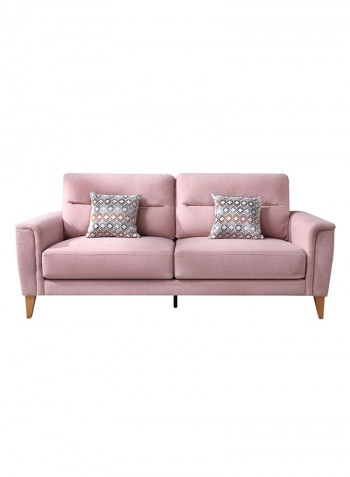 Lima 3-Seater Sofa With 2 Cushions Pink 86x193cm