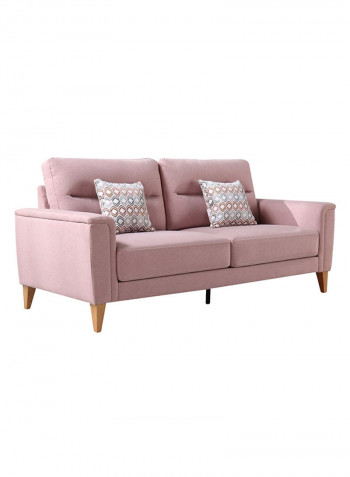Lima 3-Seater Sofa With 2 Cushions Pink 86x193cm