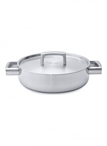 Shallow Casserole With Lid Silver 32.5x26.5x8.9cm