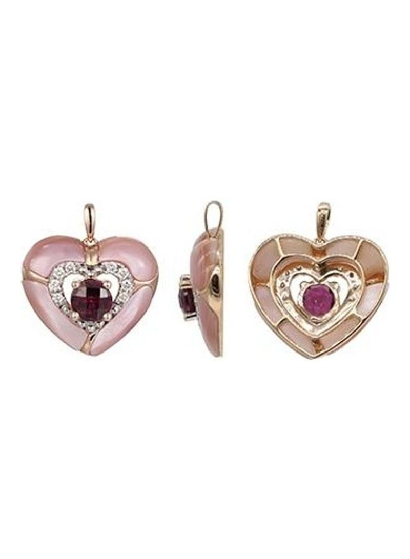 18 Karat Rose Gold 0.08 Carat Heart Shaped Diamond Pendant