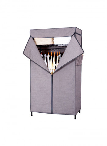 3-Tier Clothing Rack With Zipper Grey 90x45x175cm