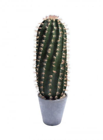 Artificial Cactus Plant With Stone Planter Green/Blue 140x50cm