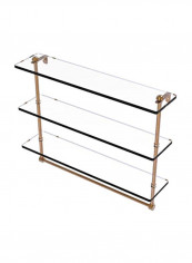 3-Tier Wall Mounted Glass Shelf Gold/Clear 16x5x18inch