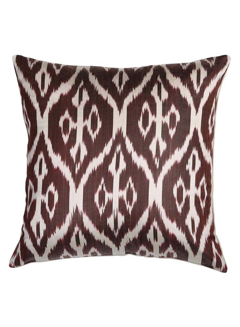 Ikat Printed Throw Pillow Brown/White 20 x 20inch
