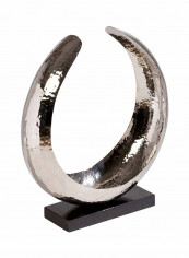 Large Horse Shoe Sculpture Nickel 15.5 x 4.5 x 16inch