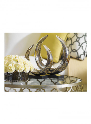 Large Horse Shoe Sculpture Nickel 15.5 x 4.5 x 16inch