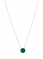 18 Karat Rose Gold Malachite Single Stone Necklace
