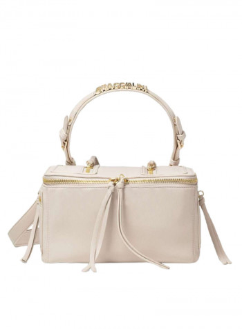 Ginger Logo Detail Strap Shoulder Bag Beige/Gold