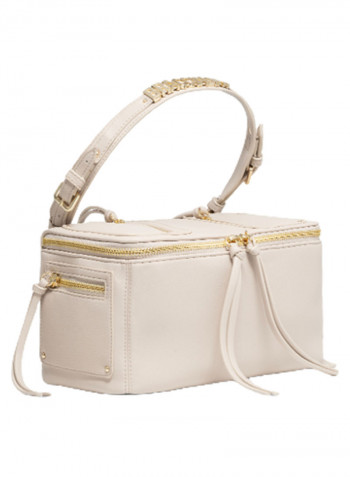 Ginger Logo Detail Strap Shoulder Bag Beige/Gold
