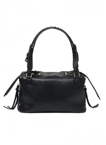 Ginger Logo Detail Strap Shoulder Bag Black/Silver